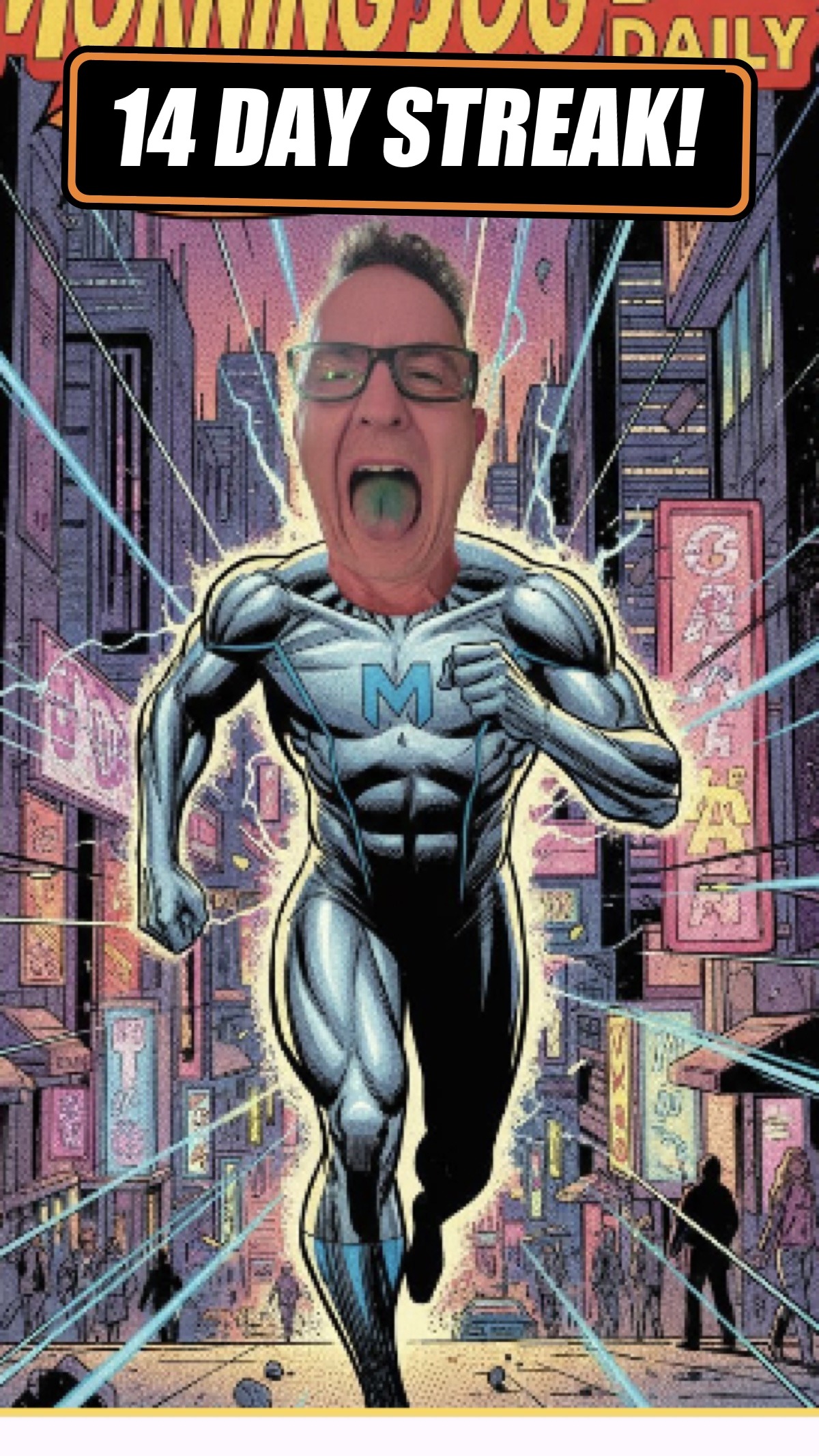 Habit Hero Morning Jog Comic Cover Starring User Selfie