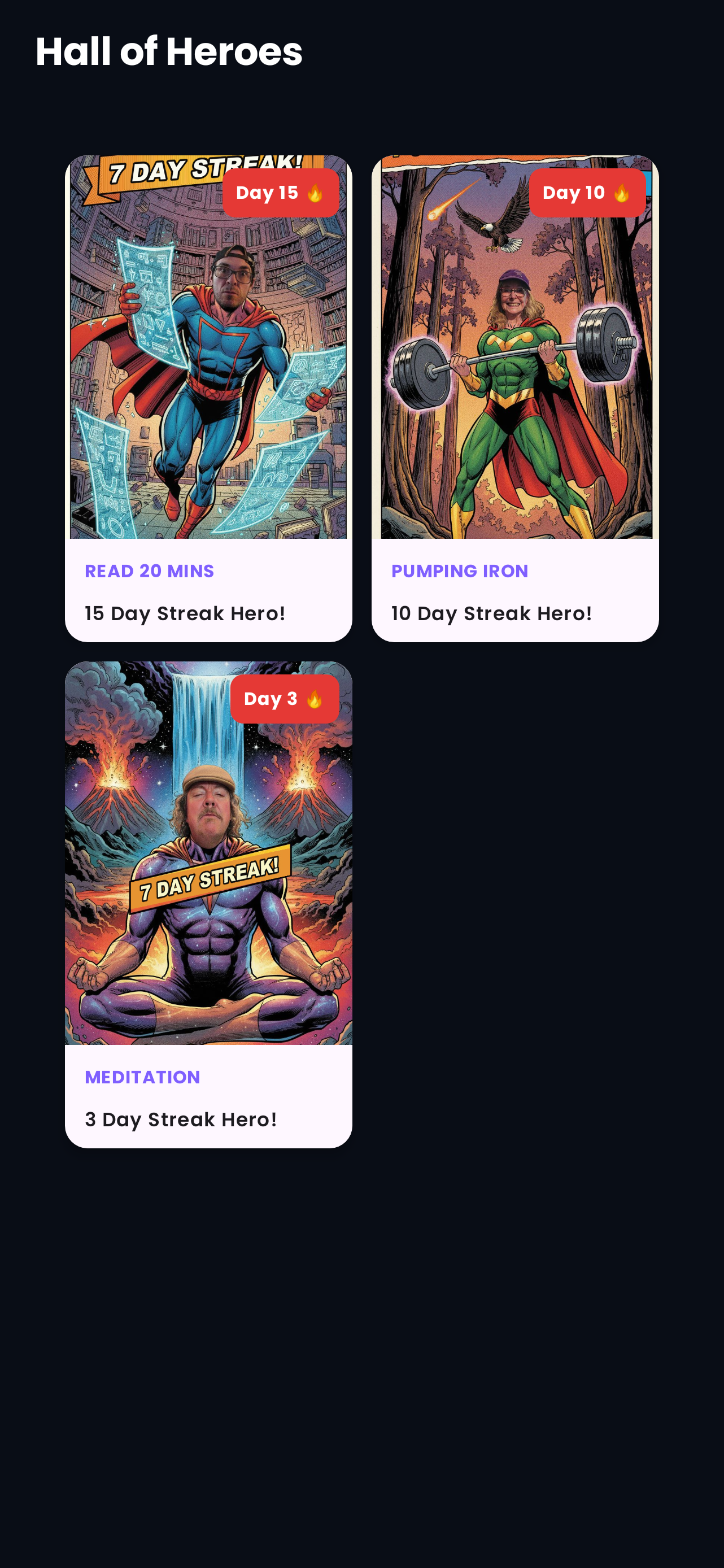 Hall of Heroes Gallery Screen